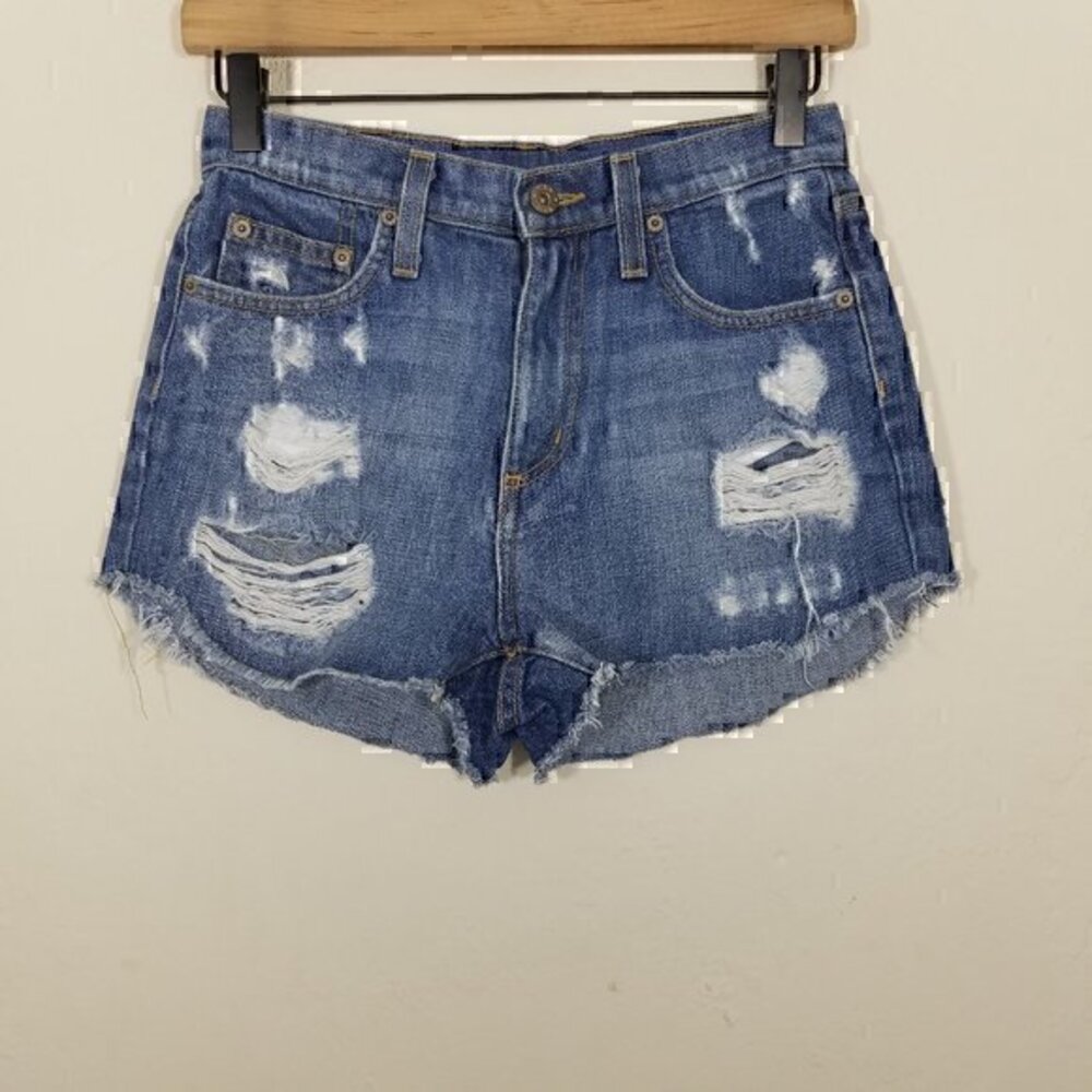 Carmar Raw Hem Distressed Jean Shorts Size 26